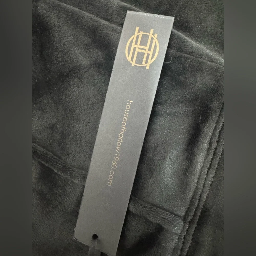 House of Harlow Velour 1960 Nicole Joggers in Black - drawstring - cuffed - NWT